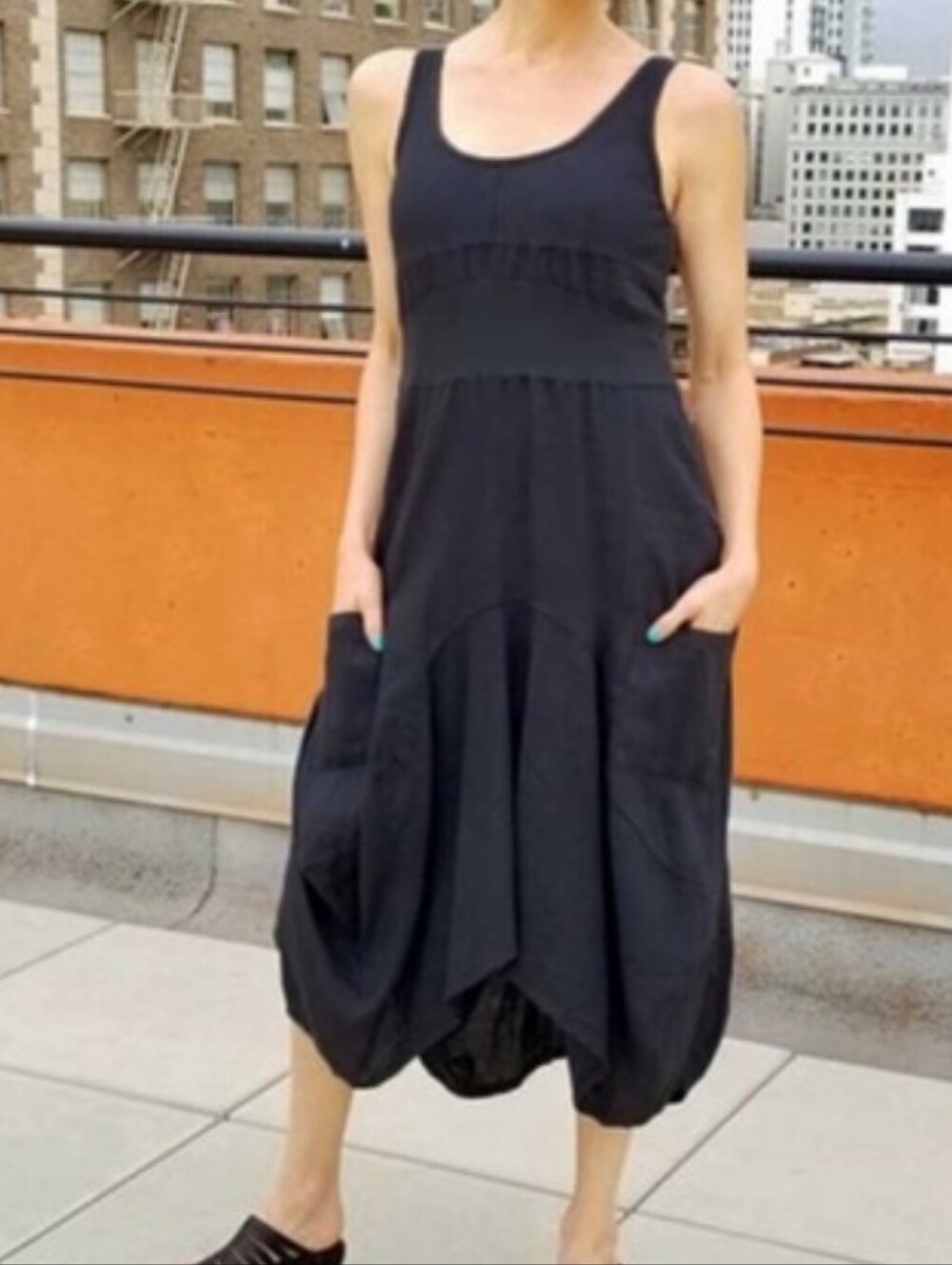 Inizio Navy Linen Dress